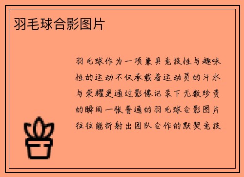 羽毛球合影图片